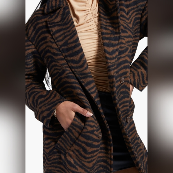 NEW Zebra Cocoon Coat size M - Picture 8 of 9